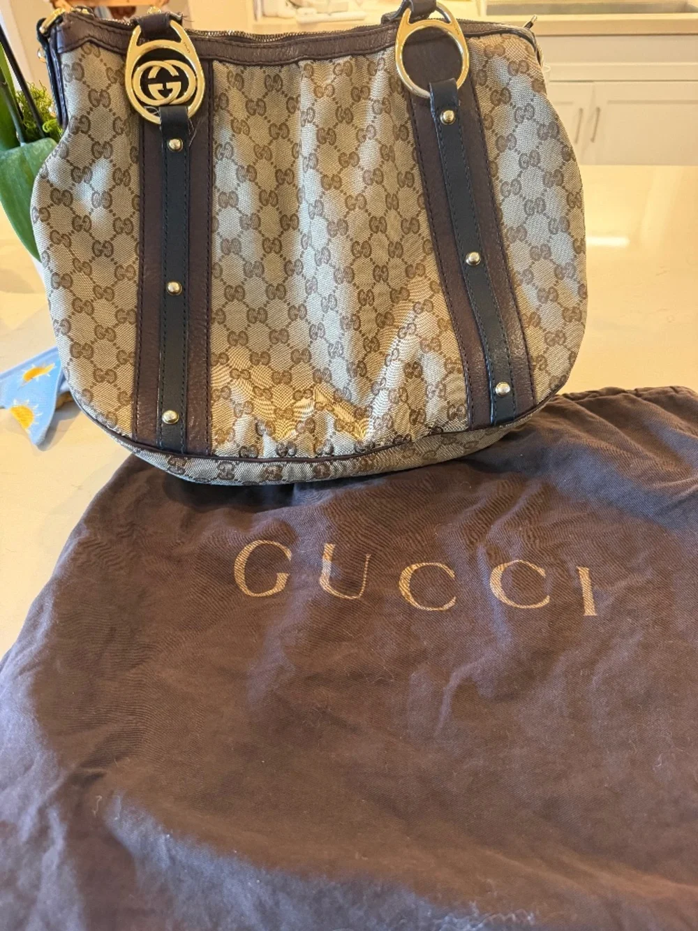 Gucci GG canvas interlocking icon medium hobo bag